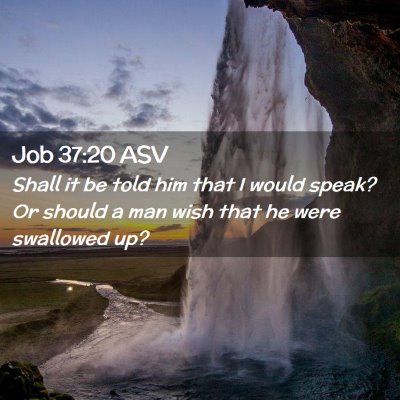 Picture 02 - Job 37:20 ASV - Shall it be told him that I would speak? Or - Bible Verse Picture