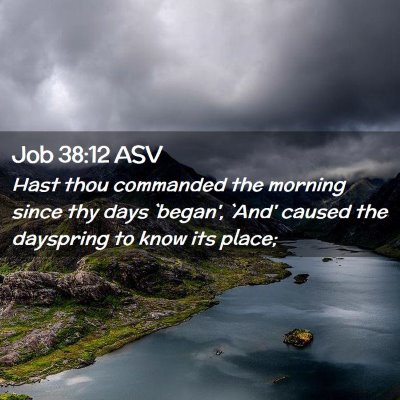 Picture 02 - Job 38:12 ASV - Hast thou commanded the morning since thy days - Bible Verse Picture