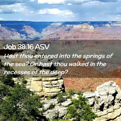 Picture 02 - Job 38:16 ASV - Hast thou entered into the springs of the sea? Or - Bible Verse Picture