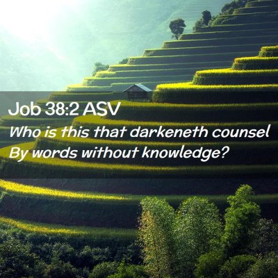Picture 02 - Job 38:2 ASV - Who is this that darkeneth counsel By words - Bible Verse Picture