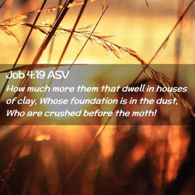 Picture 02 - Job 4:19 ASV - How much more them that dwell in houses of clay, - Bible Verse Picture