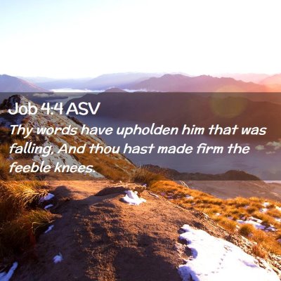 Picture 02 - Job 4:4 ASV - Thy words have upholden him that was falling, And - Bible Verse Picture
