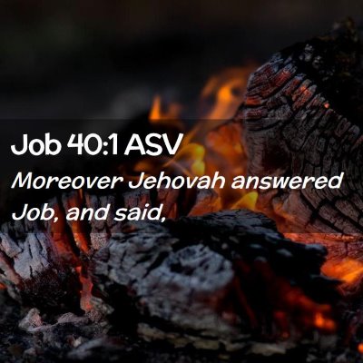 Picture 02 - Job 40:1 ASV - Moreover Jehovah answered Job, and - Bible Verse Picture