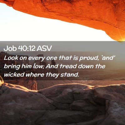 Picture 02 - Job 40:12 ASV - Look on every one that is proud, `and' bring him - Bible Verse Picture