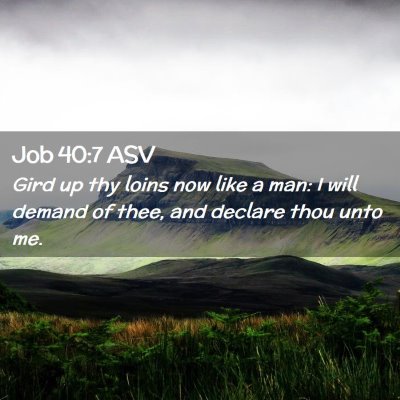 Picture 02 - Job 40:7 ASV - Gird up thy loins now like a man: I will demand - Bible Verse Picture