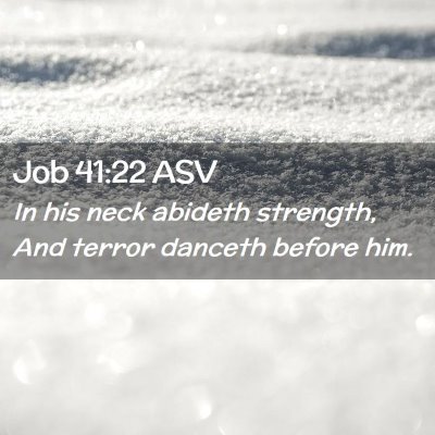 Picture 02 - Job 41:22 ASV - In his neck abideth strength, And terror danceth - Bible Verse Picture
