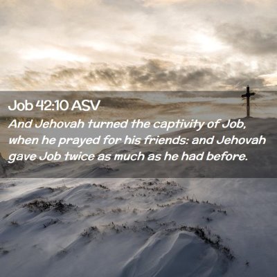 Picture 02 - Job 42:10 ASV - And Jehovah turned the captivity of Job, when he - Bible Verse Picture