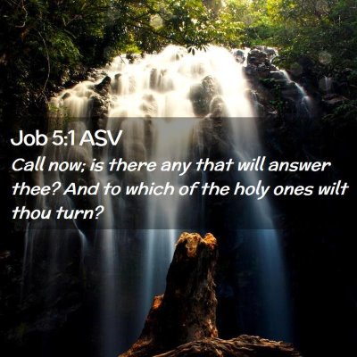 Picture 02 - Job 5:1 ASV - Call now; is there any that will answer thee? And - Bible Verse Picture