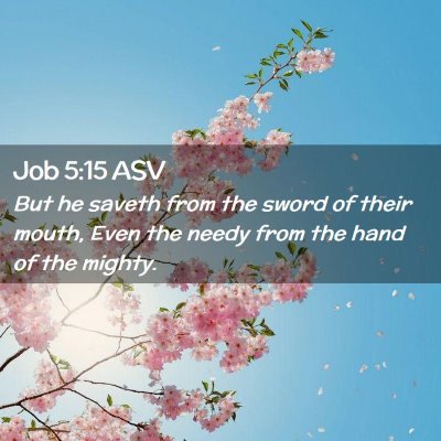 Picture 02 - Job 5:15 ASV - But he saveth from the sword of their mouth, Even - Bible Verse Picture