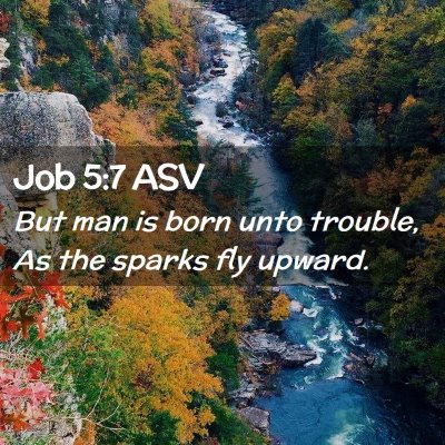 Picture 02 - Job 5:7 ASV - But man is born unto trouble, As the sparks fly - Bible Verse Picture