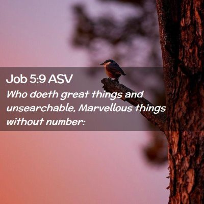 Picture 02 - Job 5:9 ASV - Who doeth great things and unsearchable, - Bible Verse Picture