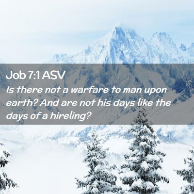 Picture 02 - Job 7:1 ASV - Is there not a warfare to man upon earth? And are - Bible Verse Picture