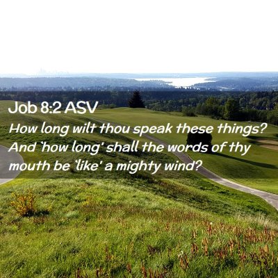 Picture 02 - Job 8:2 ASV - How long wilt thou speak these things? And `how - Bible Verse Picture