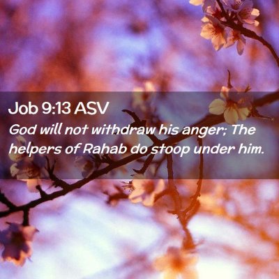 Picture 02 - Job 9:13 ASV - God will not withdraw his anger; The helpers of - Bible Verse Picture