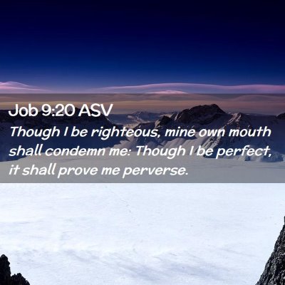 Picture 02 - Job 9:20 ASV - Though I be righteous, mine own mouth shall - Bible Verse Picture