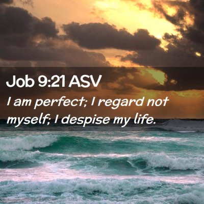 Picture 02 - Job 9:21 ASV - I am perfect; I regard not myself; I despise my - Bible Verse Picture
