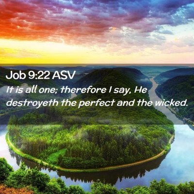Picture 02 - Job 9:22 ASV - It is all one; therefore I say, He destroyeth the - Bible Verse Picture