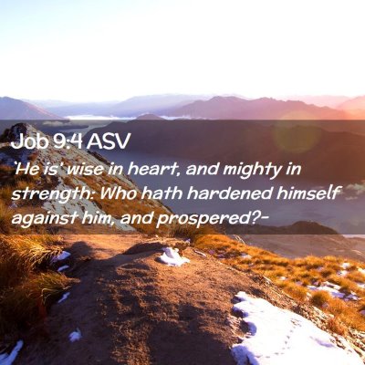 Picture 02 - Job 9:4 ASV - `He is' wise in heart, and mighty in strength: - Bible Verse Picture