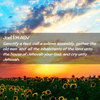 Picture 02 - Joel 1:14 ASV - Sanctify a fast, call a solemn assembly, gather - Bible Verse Picture