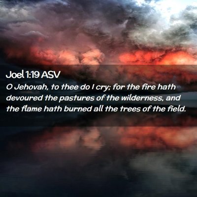 Picture 02 - Joel 1:19 ASV - O Jehovah, to thee do I cry; for the fire hath - Bible Verse Picture