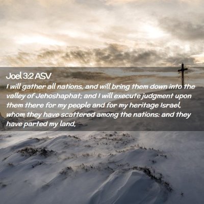 Picture 02 - Joel 3:2 ASV - I will gather all nations, and will bring them - Bible Verse Picture