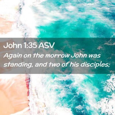 Picture 02 - John 1:35 ASV - Again on the morrow John was standing, and two of - Bible Verse Picture