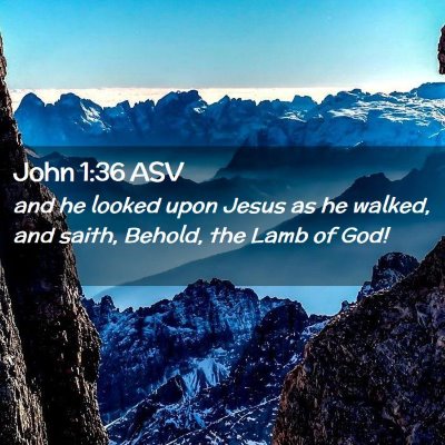 Picture 02 - John 1:36 ASV - and he looked upon Jesus as he walked, and saith, - Bible Verse Picture