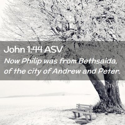 Picture 02 - John 1:44 ASV - Now Philip was from Bethsaida, of the city of - Bible Verse Picture