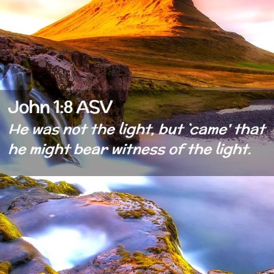 Picture 02 - John 1:8 ASV - He was not the light, but `came' that he might - Bible Verse Picture