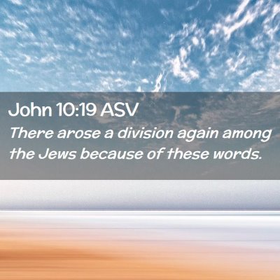 Picture 02 - John 10:19 ASV - There arose a division again among the Jews - Bible Verse Picture