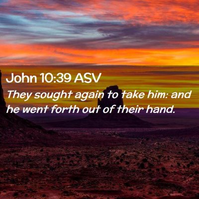 Picture 02 - John 10:39 ASV - They sought again to take him: and he went forth - Bible Verse Picture