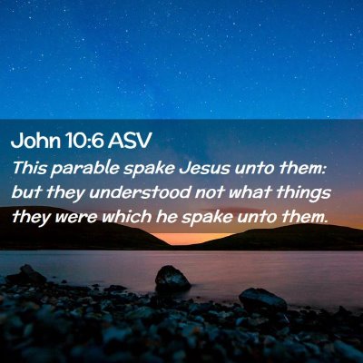 Picture 02 - John 10:6 ASV - This parable spake Jesus unto them: but they - Bible Verse Picture
