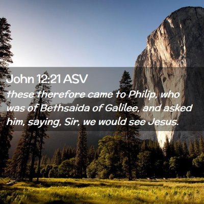 Picture 02 - John 12:21 ASV - these therefore came to Philip, who was of - Bible Verse Picture