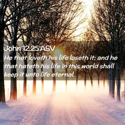 Picture 02 - John 12:25 ASV - He that loveth his life loseth it; and he that - Bible Verse Picture