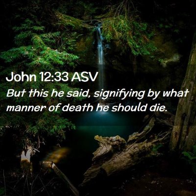 Picture 02 - John 12:33 ASV - But this he said, signifying by what manner of - Bible Verse Picture