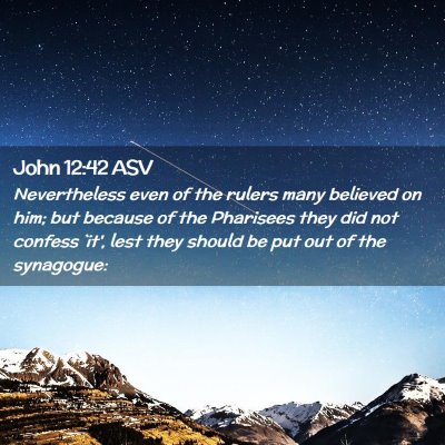 Picture 02 - John 12:42 ASV - Nevertheless even of the rulers many believed on - Bible Verse Picture