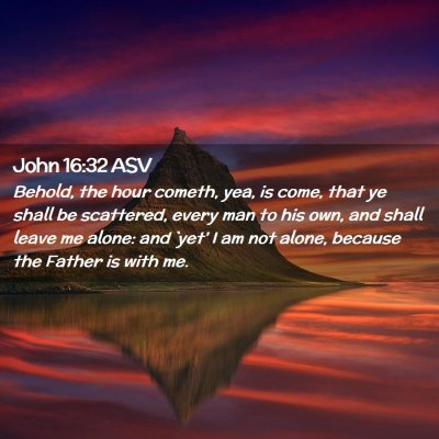 Picture 02 - John 16:32 ASV - Behold, the hour cometh, yea, is come, that ye - Bible Verse Picture