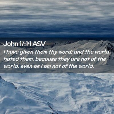 Picture 02 - John 17:14 ASV - I have given them thy word; and the world hated - Bible Verse Picture