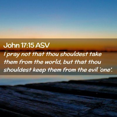 Picture 02 - John 17:15 ASV - I pray not that thou shouldest take them from the - Bible Verse Picture