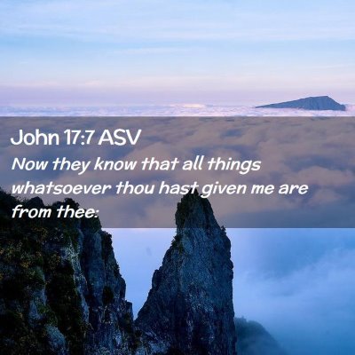 Picture 02 - John 17:7 ASV - Now they know that all things whatsoever thou - Bible Verse Picture