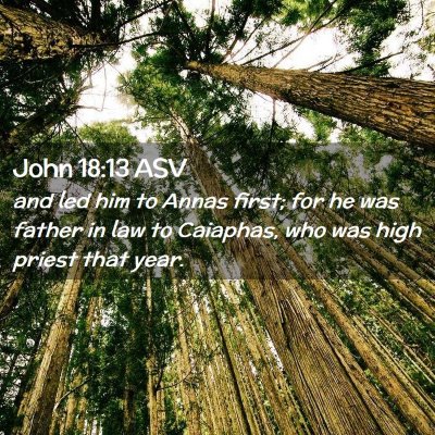 Picture 02 - John 18:13 ASV - and led him to Annas first; for he was father in - Bible Verse Picture