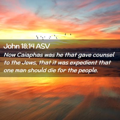 Picture 02 - John 18:14 ASV - Now Caiaphas was he that gave counsel to the - Bible Verse Picture