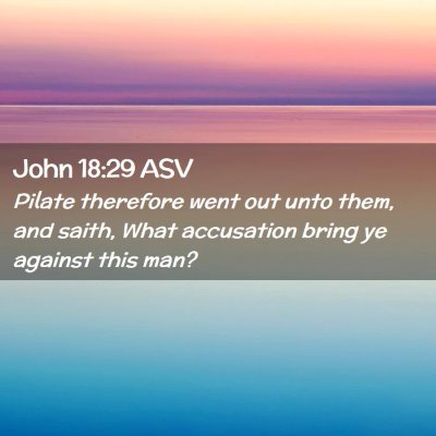Picture 02 - John 18:29 ASV - Pilate therefore went out unto them, and saith, - Bible Verse Picture