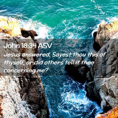 Picture 02 - John 18:34 ASV - Jesus answered, Sayest thou this of thyself, or - Bible Verse Picture
