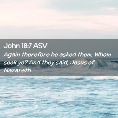 Picture 02 - John 18:7 ASV - Again therefore he asked them, Whom seek ye? And - Bible Verse Picture