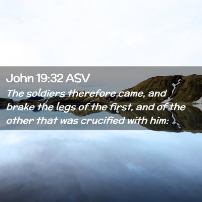 Picture 02 - John 19:32 ASV - The soldiers therefore came, and brake the legs - Bible Verse Picture
