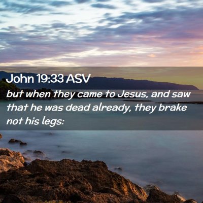 Picture 02 - John 19:33 ASV - but when they came to Jesus, and saw that he was - Bible Verse Picture