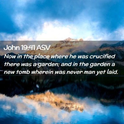 Picture 02 - John 19:41 ASV - Now in the place where he was crucified there was - Bible Verse Picture