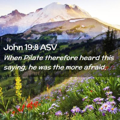 Picture 02 - John 19:8 ASV - When Pilate therefore heard this saying, he was - Bible Verse Picture