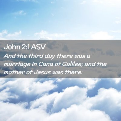Picture 02 - John 2:1 ASV - And the third day there was a marriage in Cana of - Bible Verse Picture